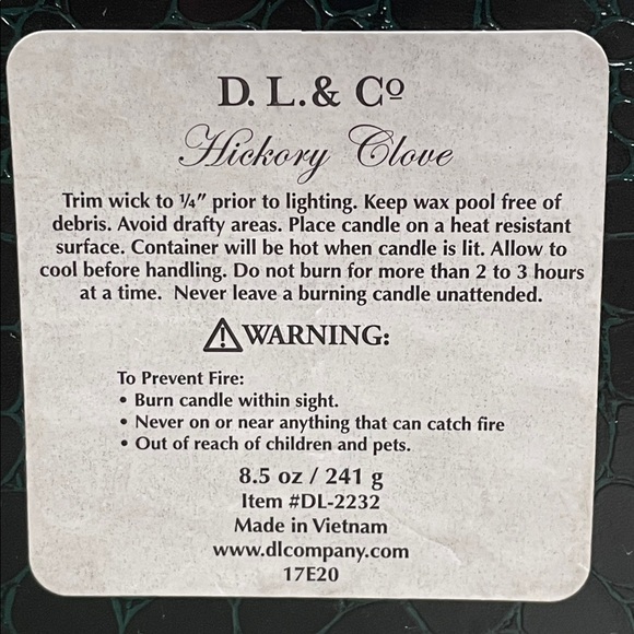 RARE D.L. & Co Modern Alchemy Hickory Clove Scented Candle - Picture 4 of 6